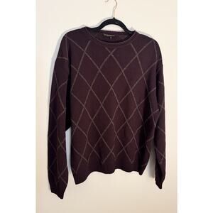 Vintage 90’s Lenor Romano Men’s Wool Cotton Blend Crewneck Argyle Sweater - M